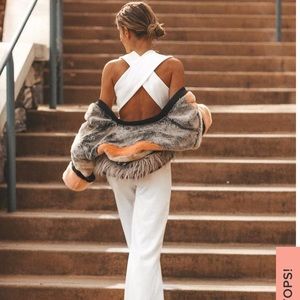 Lulus white backless jumpsuit